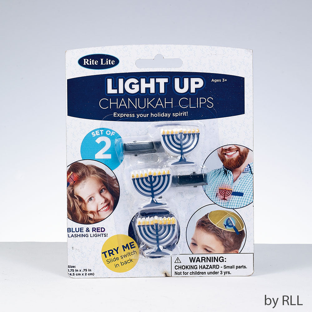 זוג סיכות זוהרות חנוכה - סיטונאות