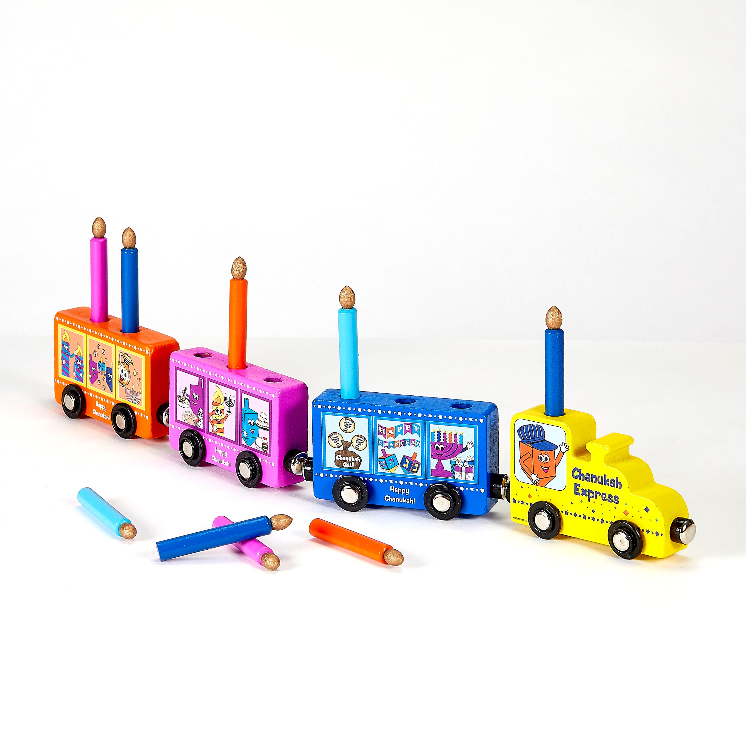 צעצוע עץ חנוכייה רכבת