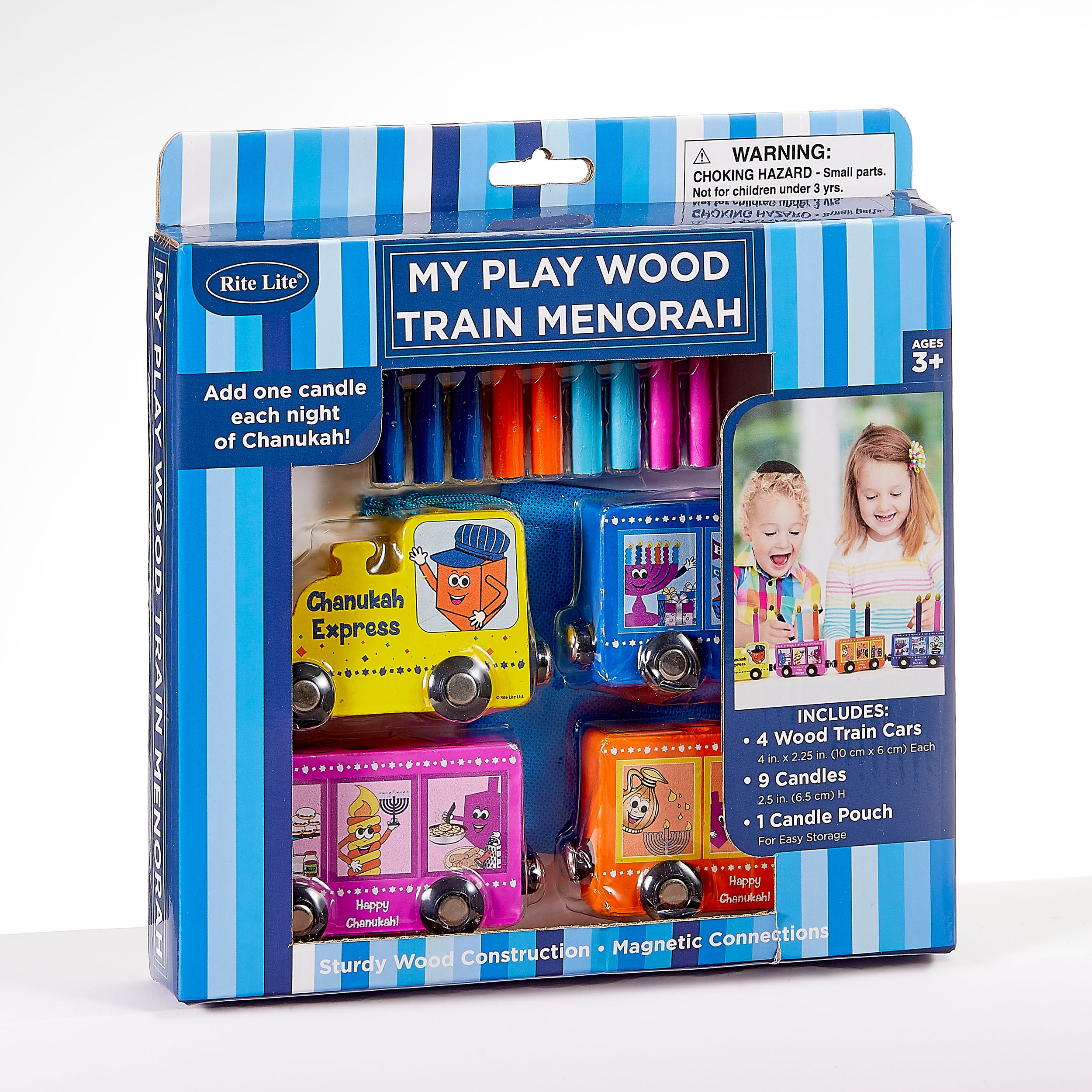 צעצוע עץ חנוכייה רכבת