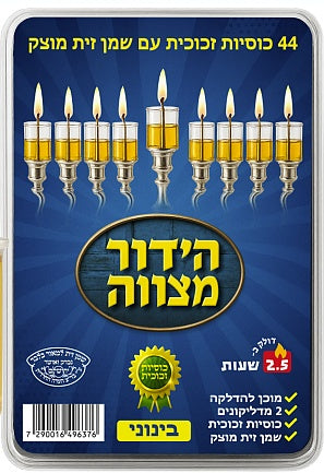 ערכת הידור מצווה שמן זית מוצק כוסות זכוכית - סיטונאות